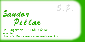 sandor pillar business card