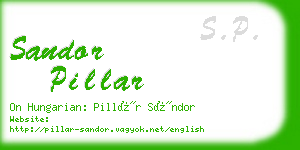 sandor pillar business card